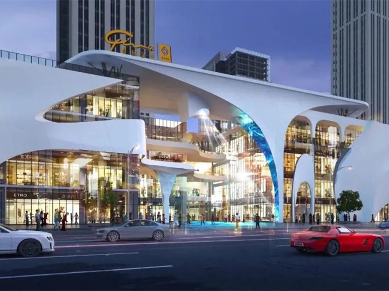 يعتمد مركز تسوق Xi 'an Century Golden Flower Saigao على الألمنيوم